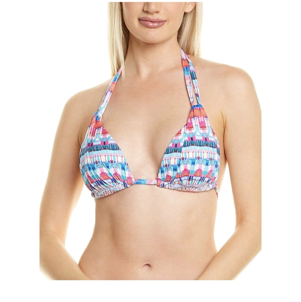 NWT La Blanca Global Jive Triangle Halter Bikini top size 8